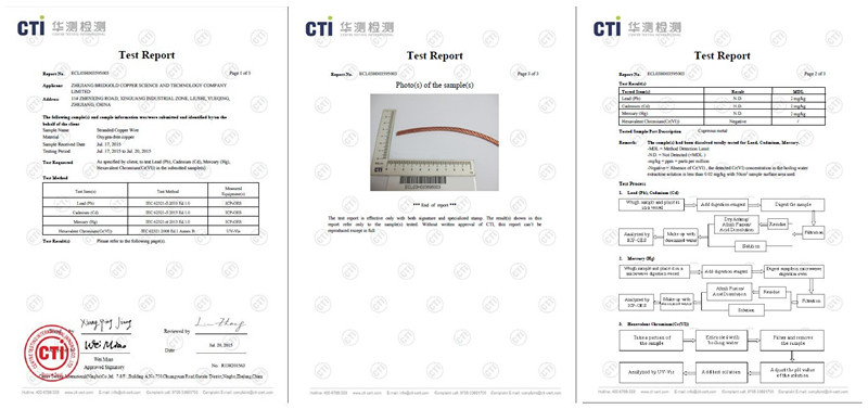 金橋銅業(yè)銅絞線ROHS報告